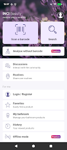 INCI Beauty home screen